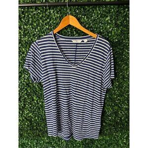 Vineyard Vines Blue and White Linen Striped Top Sz Small NWOT